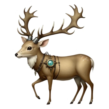 cinematic steam-punk -  hieronymus bosch phantasmagoric mutated creatures - hybrids of human-deer hybrids sticker