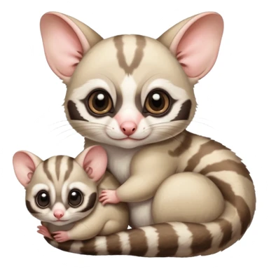 Fat and cute Japanese sugar glider  white. A mom anda a baby one sticker