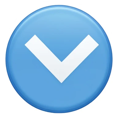 Un circulo de color azul claro que adentro este una palomita de color blanco sticker