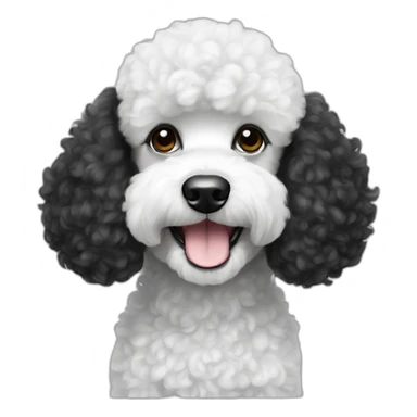 Mini black and white poodle sticker