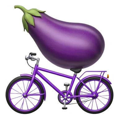 An eggplant riding a bike sticker
