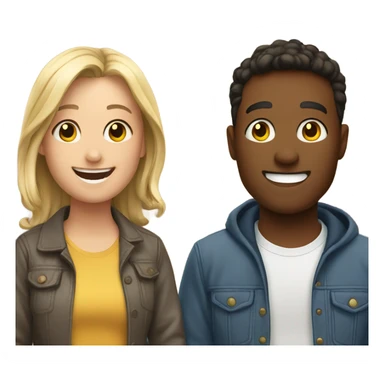 smiling friends indoors together sticker