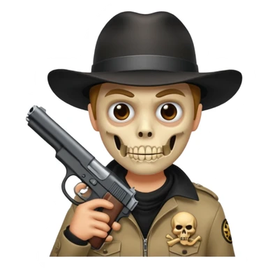 Gun in a mouth sticker