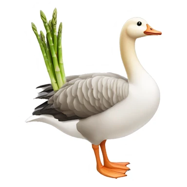 goose with an asparagus neck + head sticker