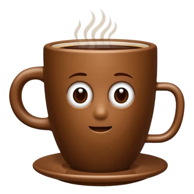 plain Coffee without Saucer, Brown Cup, no saucer. sticker