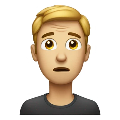 affraid man, anxious, bad mood sticker