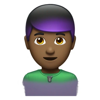 Black green and purple heart sticker