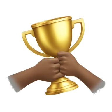 gold win cup in hands sticker