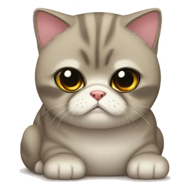 sad exotic shorthair cat sticker