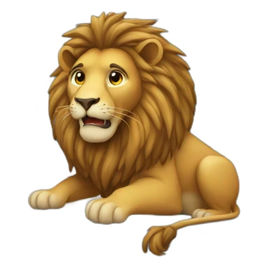 lion working on computer sticker