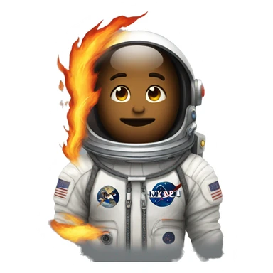 astronavt with fire from back sticker