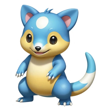 Elemental shimmering lucky charming smiling cute Croagunk-Oshawott-Buizel-Hawlucha-Pokémon-Fakémon-hybrid-creature sticker