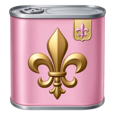 pink can of SPAM with Fleur de lis sticker