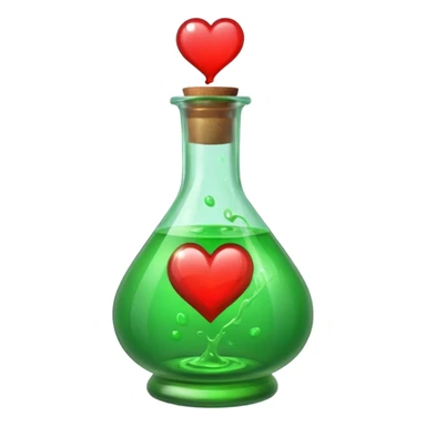 green potion and heart sticker