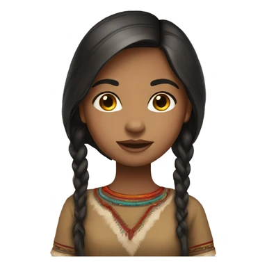 girl dark hair with streaks of color and America indian heritage plain clothing sticker