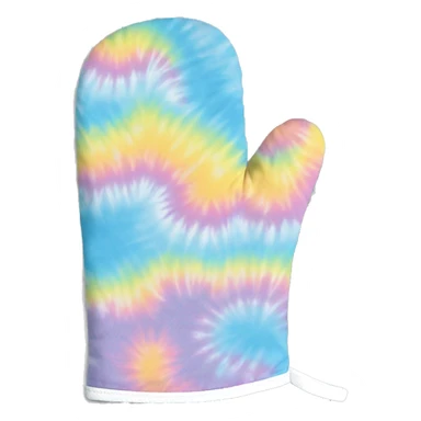 Realistic pastel tie dye oven mitt. sticker