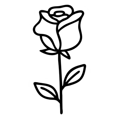 Wilted rose flower with drooping petals sticker