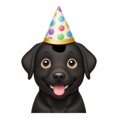 Black labrador saying Happy Birthday  sticker