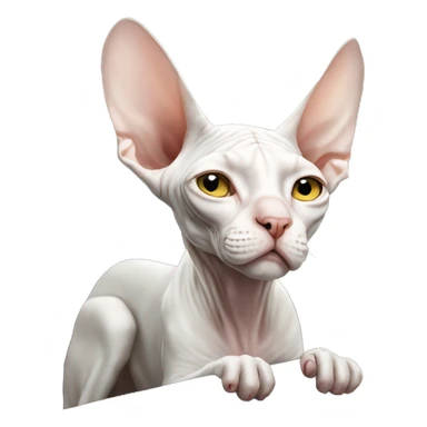 White Sphynx car sending kiss sticker