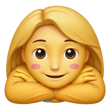 Cuddling happy face sticker