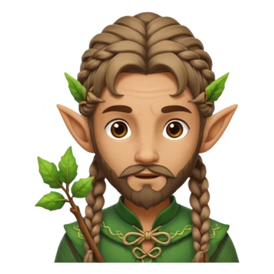 Forest elf with braided beard and bow sticker