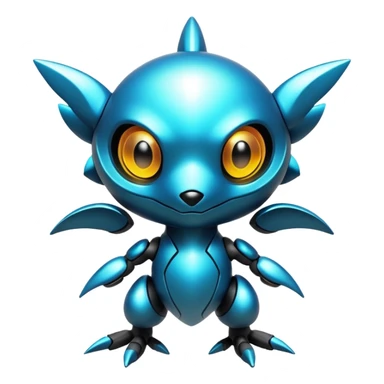 Futuristic shiny cyberpunk-Fakémon-Pokémon-creature sticker