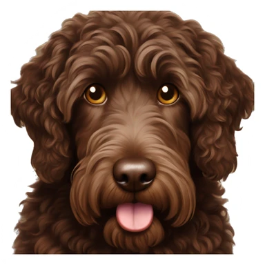 Chocolate colored laberdoodle with hazel eyes  sticker