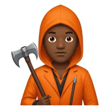 black man executioner in orange suit sticker