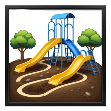 dirt playground with white lines sticker