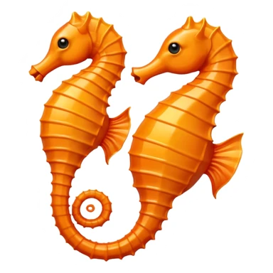 Orange seahorse sticker