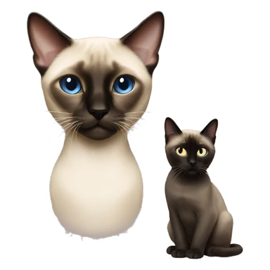 Siamese cat and boy  sticker