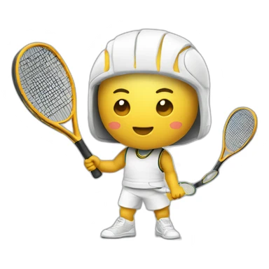 Kawaii Conquistadores with tennis racket sticker