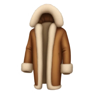 Fur coat with huge collar sticker