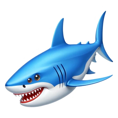 Tiburón con zapatillas deportivas azules sticker