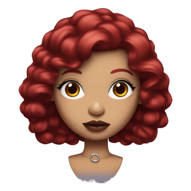 Doll with double d dark red hair big lips and long lashes sticker