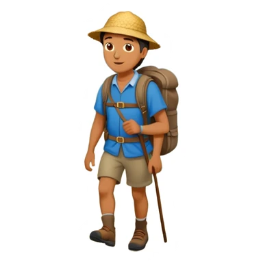 lonesome hiker walks down the camino de santiago path sticker