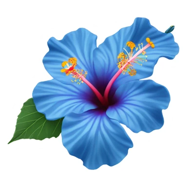 Blue hibiscus flower sticker