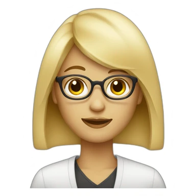 blonde visual designer with glasses and bangs sticker