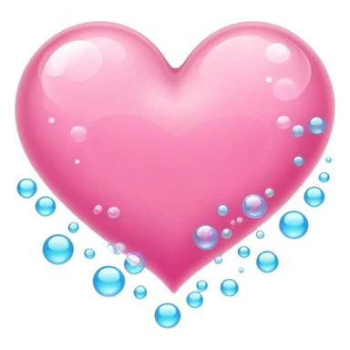 Pink heart with bubbles around it sticker