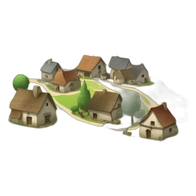 Village au creux des collines sticker