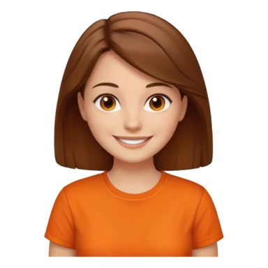 brown haired woman with orange shirt sticker