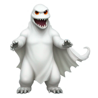 Godzilla dressed as a ghost  sticker
