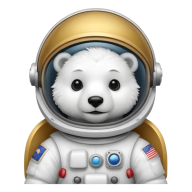 baby polar bear in astronaut helmet sticker