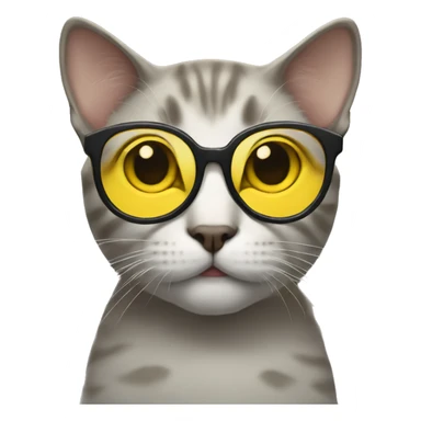 Cat with yellow glasses sticker