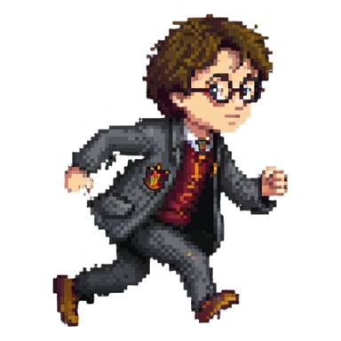 Harry Potter running urgently without any wand sticker