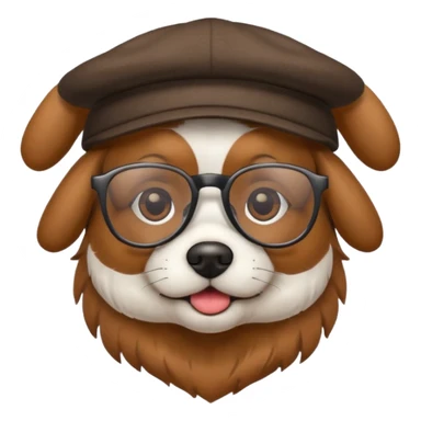 dog with glasses and hat sticker