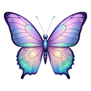 Pastel iridescent nebula butterfly sticker