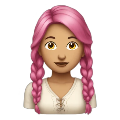 Métis woman with long and pink hair  sticker