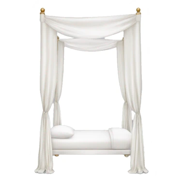 White silk canopy bed sticker