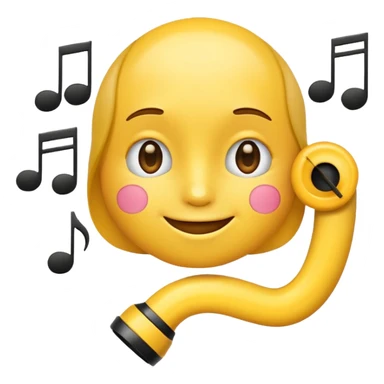 yellow emoji whistling with music notes coming out its mouth and side-eyeing sticker